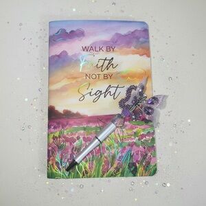 SOLD - Purple and Silver Pen with Butterfly